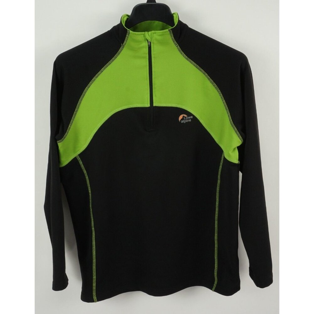 Lowe Alpine Men's‎ Large Black & Green Micro Fleece Performance 1/4 Zip Pullover